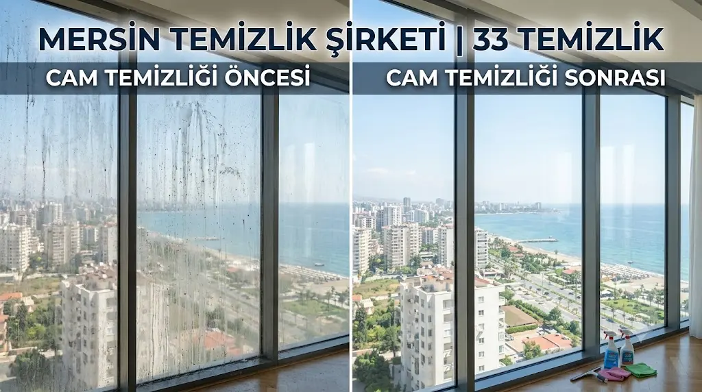 Cam temizliği öncesi ve sonrası karşılaştırma — 33 Temizlik